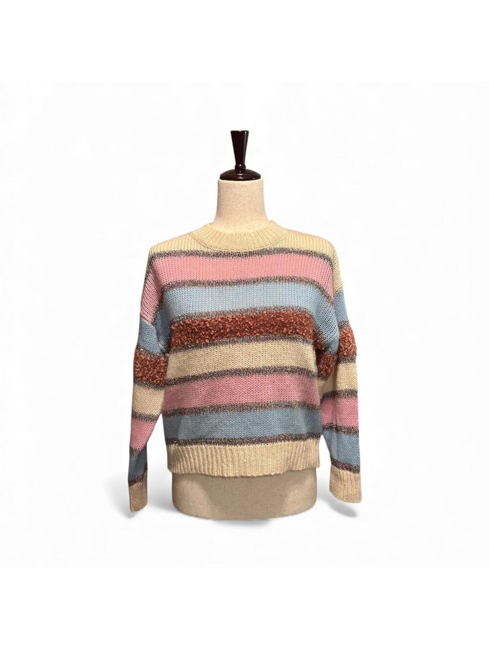 Cotton Emporium Striped Crew Neck Sweater Size XS